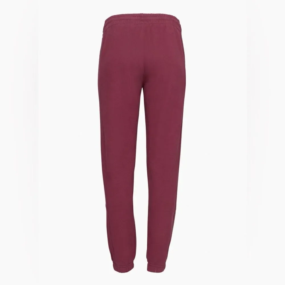Tna NEW COZY FLEECE | PERFECT BOYFRIEND SWEATPANT | SPICED BURGUNDY